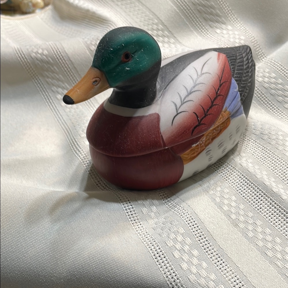 Handcrafted Duck Figurine - Multicolor